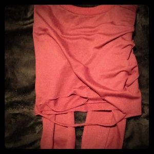 Maroon long sleeve crop top